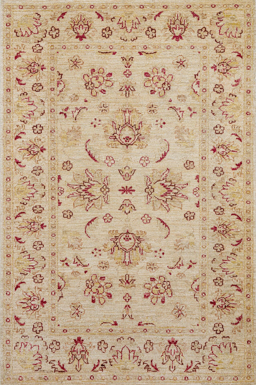 Krem Bordürlü Modern Etnik Desenli Halı  | Makinada Yıkanabilir | Hav Toz Vermez | Leke Tutmayaz | Kaymaz Taban | Dijital Makine Baskı | Salon Yolluk Mutfak Halısı