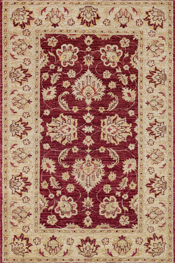 Bej Krem Bohem Bordürlü Halı - Yıkanabilir - Kaymaz Taban - Pati Dostu