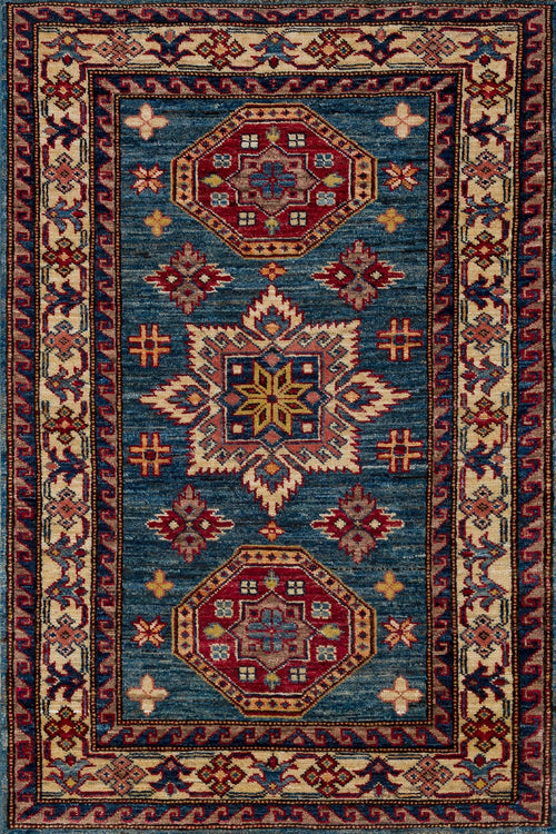 Mavi Madalyon Modern Etnik Desenli Halı  | Makinada Yıkanabilir | Hav Toz Vermez | Leke Tutmayaz | Kaymaz Taban | Dijital Makine Baskı | Salon Yolluk Mutfak Halısı