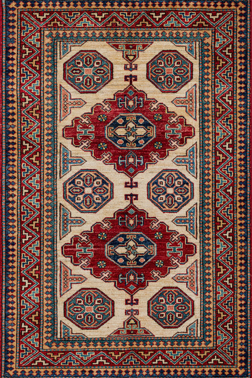 Krem Madalyon Modern Etnik Desenli Halı  | Makinada Yıkanabilir | Hav Toz Vermez | Leke Tutmayaz | Kaymaz Taban | Dijital Makine Baskı | Salon Yolluk Mutfak Halısı