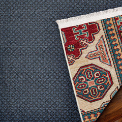 Krem Madalyon Modern Etnik Desenli Halı  | Makinada Yıkanabilir | Hav Toz Vermez | Leke Tutmayaz | Kaymaz Taban | Dijital Makine Baskı | Salon Yolluk Mutfak Halısı