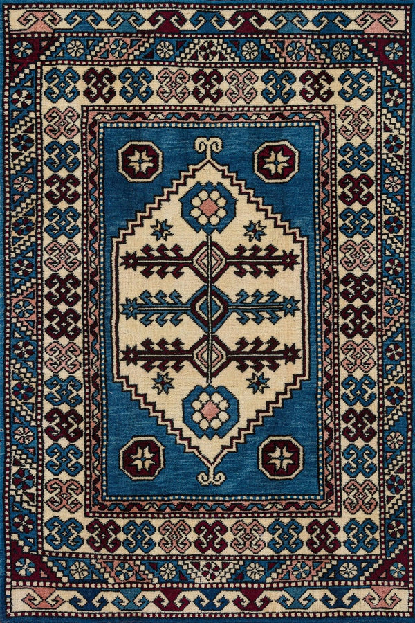 Krem Kırmızı Bohem Eskitme Halı - Yıkanabilir - Kaymaz Taban - Pati Dostu