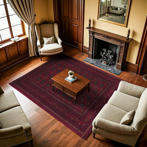 Bordo Bordürlü Modern Etnik Desenli Halı  | Makinada Yıkanabilir | Hav Toz Vermez | Leke Tutmayaz | Kaymaz Taban | Dijital Makine Baskı | Salon Yolluk Mutfak Halısı