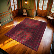 Bordo Bordürlü Modern Etnik Desenli Halı  | Makinada Yıkanabilir | Hav Toz Vermez | Leke Tutmayaz | Kaymaz Taban | Dijital Makine Baskı | Salon Yolluk Mutfak Halısı