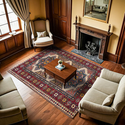 Bordo Madalyon Modern Etnik Desenli Halı  | Makinada Yıkanabilir | Hav Toz Vermez | Leke Tutmayaz | Kaymaz Taban | Dijital Makine Baskı | Salon Yolluk Mutfak Halısı