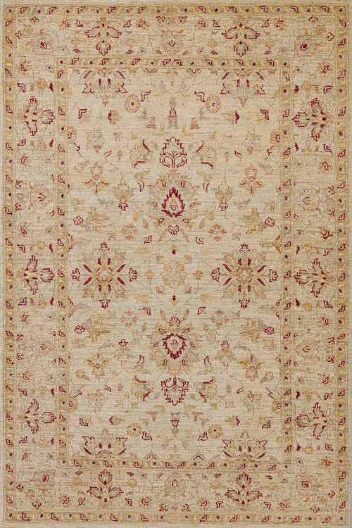 Krem Çiçekli Modern Etnik Desenli Halı  | Makinada Yıkanabilir | Hav Toz Vermez | Leke Tutmayaz | Kaymaz Taban | Dijital Makine Baskı | Salon Yolluk Mutfak Halısı