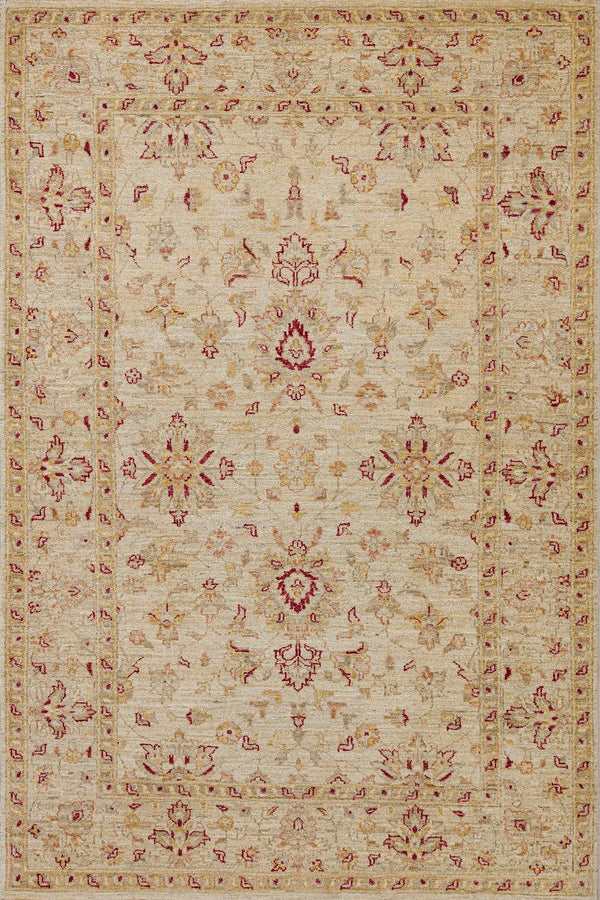 Bej Krem Bohem Eskitme Halı - Yıkanabilir - Kaymaz Taban - Pati Dostu