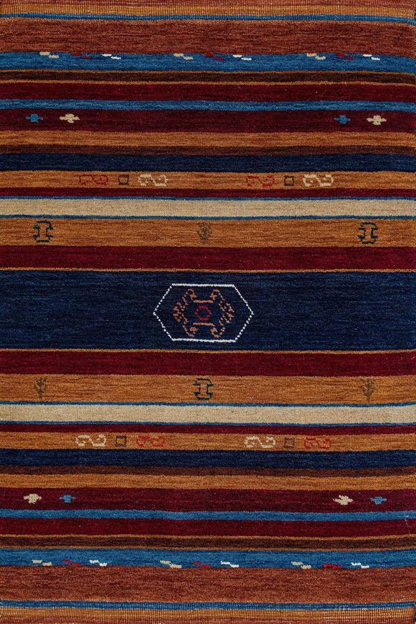 Mavi Bohem Eskitme Halı - Yıkanabilir - Kaymaz Taban - Pati Dostu