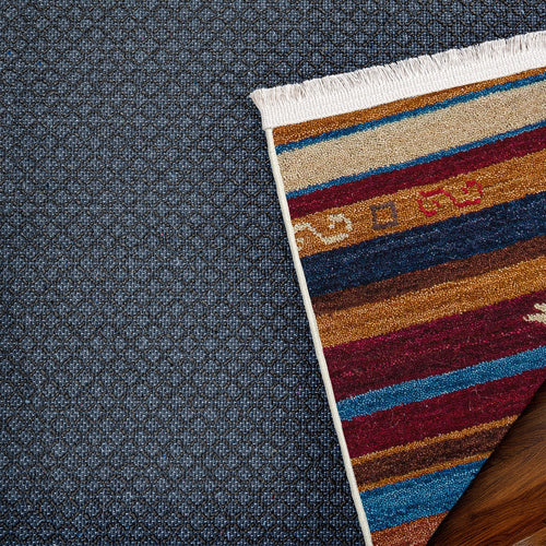 Bordo Çizgili Modern Etnik Desenli Halı  | Makinada Yıkanabilir | Hav Toz Vermez | Leke Tutmayaz | Kaymaz Taban | Dijital Makine Baskı | Salon Yolluk Mutfak Halısı