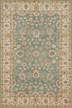 Yeşil Çiçekli Modern Etnik Desenli Halı  | Makinada Yıkanabilir | Hav Toz Vermez | Leke Tutmayan | Kaymaz Taban | Dijital Makine Baskı | Salon Yolluk Mutfak Halısı