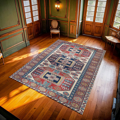 Bordo Madalyon Modern Etnik Desenli Halı  | Makinada Yıkanabilir | Hav Toz Vermez | Leke Tutmayan | Kaymaz Taban | Dijital Makine Baskı | Salon Yolluk Mutfak Halısı