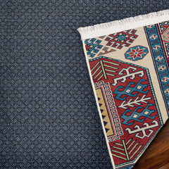 Bordo Madalyon Modern Etnik Desenli Halı  | Makinada Yıkanabilir | Hav Toz Vermez | Leke Tutmayan | Kaymaz Taban | Dijital Makine Baskı | Salon Yolluk Mutfak Halısı