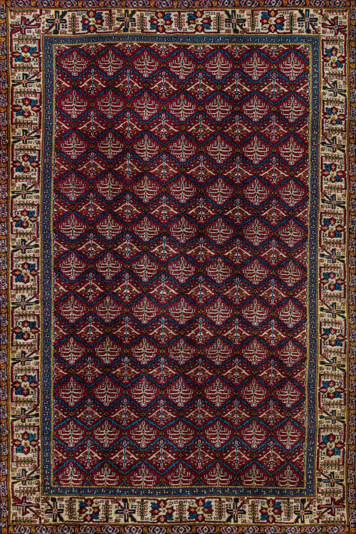 Bordo Bordürlü Modern Etnik Desenli Halı  | Makinada Yıkanabilir | Hav Toz Vermez | Leke Tutmayan | Kaymaz Taban | Dijital Makine Baskı | Salon Yolluk Mutfak Halısı