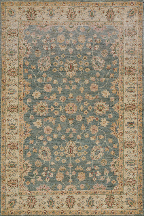 Yeşil Bordürlü Modern Etnik Desenli Halı  | Makinada Yıkanabilir | Hav Toz Vermez | Leke Tutmayan | Kaymaz Taban | Dijital Makine Baskı | Salon Yolluk Mutfak Halısı