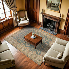 Yeşil Bordürlü Modern Etnik Desenli Halı  | Makinada Yıkanabilir | Hav Toz Vermez | Leke Tutmayan | Kaymaz Taban | Dijital Makine Baskı | Salon Yolluk Mutfak Halısı