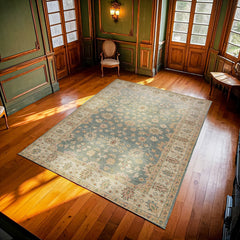 Yeşil Bordürlü Modern Etnik Desenli Halı  | Makinada Yıkanabilir | Hav Toz Vermez | Leke Tutmayan | Kaymaz Taban | Dijital Makine Baskı | Salon Yolluk Mutfak Halısı