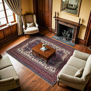 Bordo Madalyon Modern Etnik Desenli Halı  | Makinada Yıkanabilir | Hav Toz Vermez | Leke Tutmayan | Kaymaz Taban | Dijital Makine Baskı | Salon Yolluk Mutfak Halısı