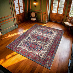 Bordo Madalyon Modern Etnik Desenli Halı  | Makinada Yıkanabilir | Hav Toz Vermez | Leke Tutmayan | Kaymaz Taban | Dijital Makine Baskı | Salon Yolluk Mutfak Halısı