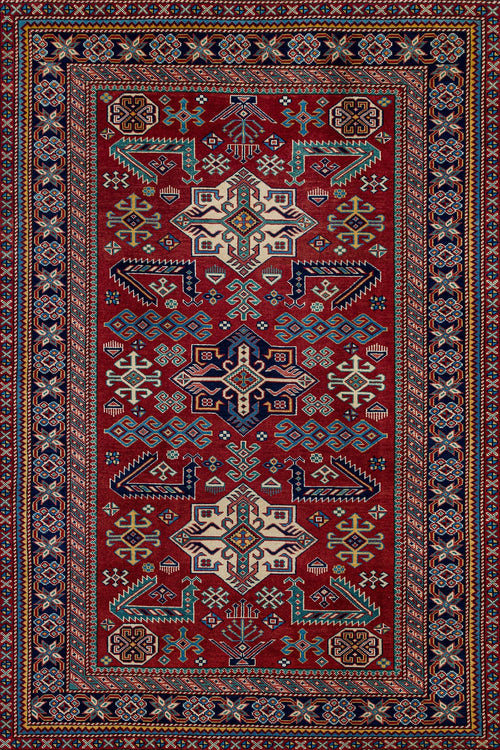 Bordo Madalyon Modern Etnik Desenli Halı  | Makinada Yıkanabilir | Hav Toz Vermez | Leke Tutmayan | Kaymaz Taban | Dijital Makine Baskı | Salon Yolluk Mutfak Halısı