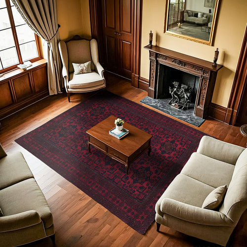 Bordo Bordürlü Modern Etnik Desenli Halı  | Makinada Yıkanabilir | Hav Toz Vermez | Leke Tutmayan | Kaymaz Taban | Dijital Makine Baskı | Salon Yolluk Mutfak Halısı