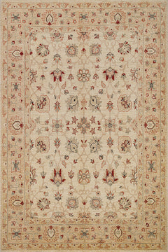 Krem Çiçekli Modern Etnik Desenli Halı  | Makinada Yıkanabilir | Hav Toz Vermez | Leke Tutmayan | Kaymaz Taban | Dijital Makine Baskı | Salon Yolluk Mutfak Halısı