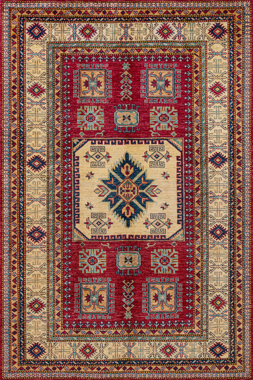 Bordo Bordürlü Modern Etnik Desenli Halı  | Makinada Yıkanabilir | Hav Toz Vermez | Leke Tutmayan | Kaymaz Taban | Dijital Makine Baskı | Salon Yolluk Mutfak Halısı