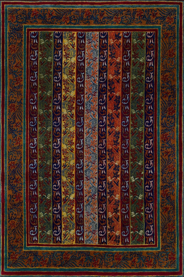 Siyah Bohem Eskitme Halı - Yıkanabilir - Kaymaz Taban - Pati Dostu