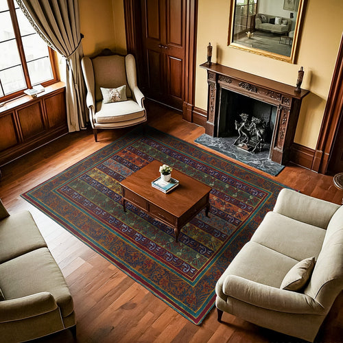 Bordo Bordürlü Modern Etnik Desenli Halı  | Makinada Yıkanabilir | Hav Toz Vermez | Leke Tutmayan | Kaymaz Taban | Dijital Makine Baskı | Salon Yolluk Mutfak Halısı