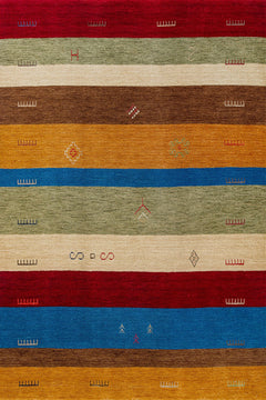 Sarı Çizgili Modern Etnik Desenli Halı  | Makinada Yıkanabilir | Hav Toz Vermez | Leke Tutmayan | Kaymaz Taban | Dijital Makine Baskı | Salon Yolluk Mutfak Halısı