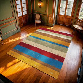 Krem Kırmızı Bohem Eskitme Halı - Yıkanabilir - Kaymaz Taban - Pati Dostu