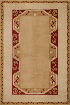 Krem Bordürlü Modern Etnik Desenli Halı  | Makinada Yıkanabilir | Hav Toz Vermez | Leke Tutmayan | Kaymaz Taban | Dijital Makine Baskı | Salon Yolluk Mutfak Halısı