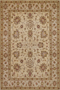 Krem Bordürlü Modern Etnik Desenli Halı  | Makinada Yıkanabilir | Hav Toz Vermez | Leke Tutmayan | Kaymaz Taban | Dijital Makine Baskı | Salon Yolluk Mutfak Halısı