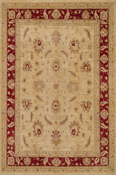 Krem Bordürlü Modern Etnik Desenli Halı  | Makinada Yıkanabilir | Hav Toz Vermez | Leke Tutmayan | Kaymaz Taban | Dijital Makine Baskı | Salon Yolluk Mutfak Halısı