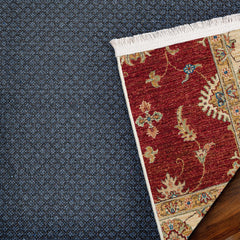 Bordo Bordürlü Modern Etnik Desenli Halı  | Makinada Yıkanabilir | Hav Toz Vermez | Leke Tutmayan | Kaymaz Taban | Dijital Makine Baskı | Salon Yolluk Mutfak Halısı