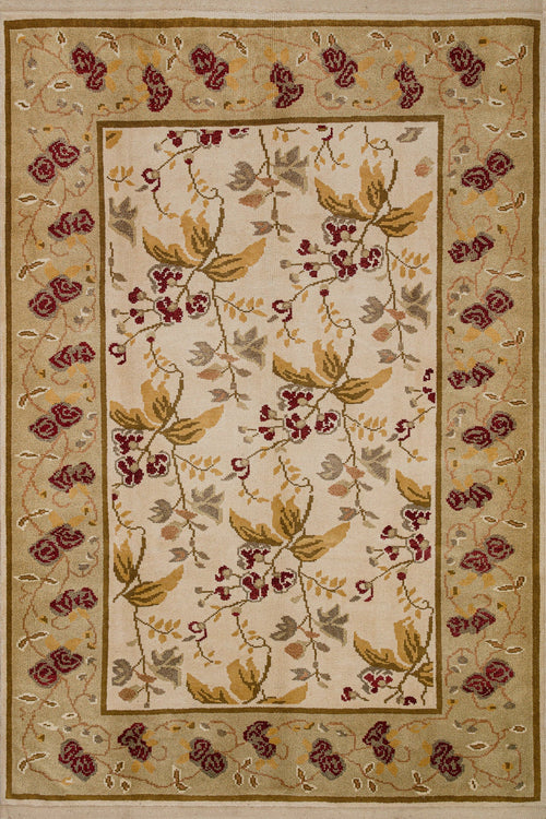 Krem Bordürlü Modern Etnik Desenli Halı  | Makinada Yıkanabilir | Hav Toz Vermez | Leke Tutmayan | Kaymaz Taban | Dijital Makine Baskı | Salon Yolluk Mutfak Halısı