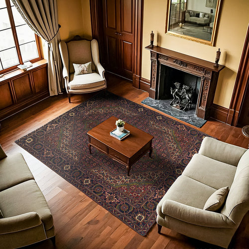 Bordo Madalyon Modern Etnik Desenli Halı  | Makinada Yıkanabilir | Hav Toz Vermez | Leke Tutmayan | Kaymaz Taban | Dijital Makine Baskı | Salon Yolluk Mutfak Halısı