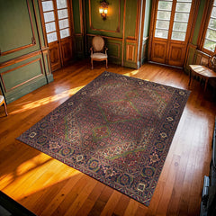 Bordo Madalyon Modern Etnik Desenli Halı  | Makinada Yıkanabilir | Hav Toz Vermez | Leke Tutmayan | Kaymaz Taban | Dijital Makine Baskı | Salon Yolluk Mutfak Halısı