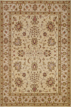 Krem Bordürlü Modern Etnik Desenli Halı  | Makinada Yıkanabilir | Hav Toz Vermez | Leke Tutmayan | Kaymaz Taban | Dijital Makine Baskı | Salon Yolluk Mutfak Halısı