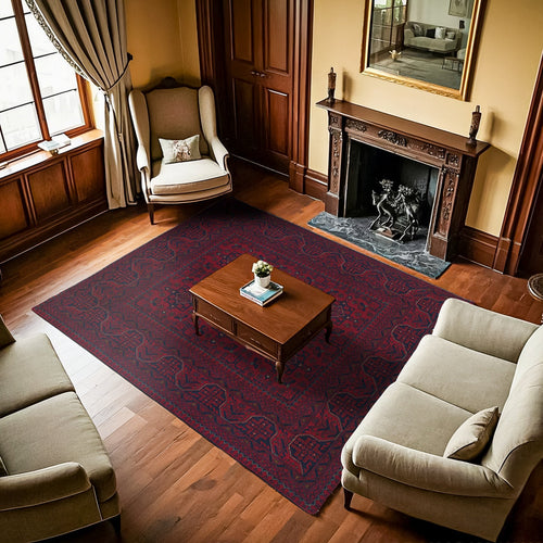 Bordo Bordürlü Modern Etnik Desenli Halı  | Makinada Yıkanabilir | Hav Toz Vermez | Leke Tutmayan | Kaymaz Taban | Dijital Makine Baskı | Salon Yolluk Mutfak Halısı