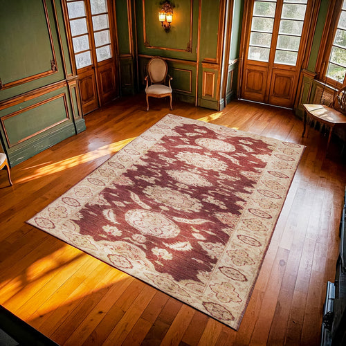 Bordo Madalyon Modern Etnik Desenli Halı  | Makinada Yıkanabilir | Hav Toz Vermez | Leke Tutmayan | Kaymaz Taban | Dijital Makine Baskı | Salon Yolluk Mutfak Halısı