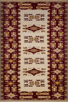 Bordo Bordürlü Modern Etnik Desenli Halı  | Makinada Yıkanabilir | Hav Toz Vermez | Leke Tutmayan | Kaymaz Taban | Dijital Makine Baskı | Salon Yolluk Mutfak Halısı