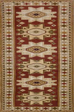 Kahverengi Madalyon Modern Etnik Desenli Halı  | Makinada Yıkanabilir | Hav Toz Vermez | Leke Tutmayan | Kaymaz Taban | Dijital Makine Baskı | Salon Yolluk Mutfak Halısı