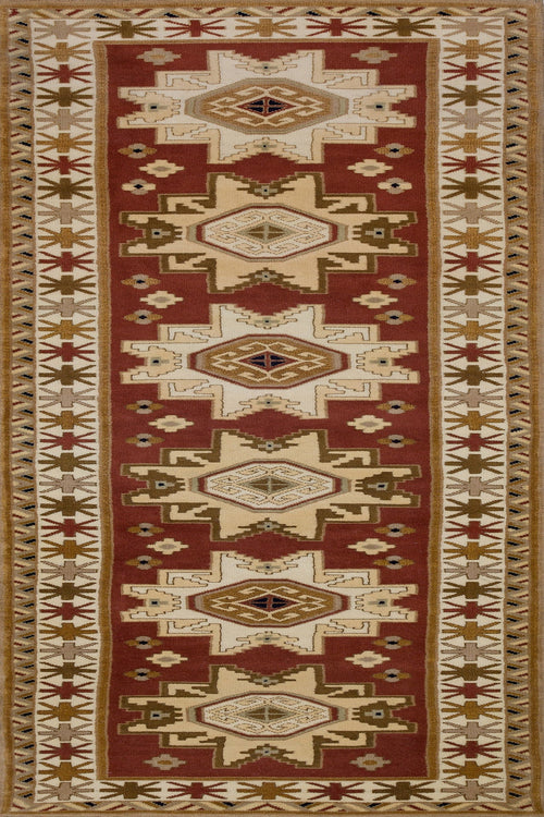 Kahverengi Madalyon Modern Etnik Desenli Halı  | Makinada Yıkanabilir | Hav Toz Vermez | Leke Tutmayan | Kaymaz Taban | Dijital Makine Baskı | Salon Yolluk Mutfak Halısı