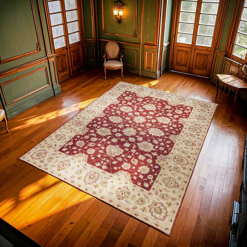 Bordo Çiçekli Modern Etnik Desenli Halı  | Makinada Yıkanabilir | Hav Toz Vermez | Leke Tutmayan | Kaymaz Taban | Dijital Makine Baskı | Salon Yolluk Mutfak Halısı