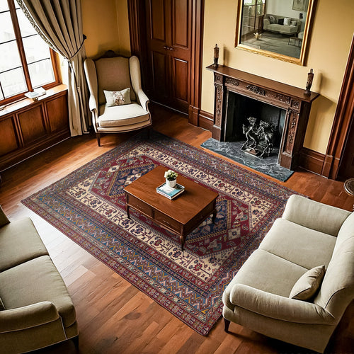 Bordo Madalyon Modern Etnik Desenli Halı  | Makinada Yıkanabilir | Hav Toz Vermez | Leke Tutmayan | Kaymaz Taban | Dijital Makine Baskı | Salon Yolluk Mutfak Halısı