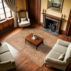 Krem Bordürlü Modern Etnik Desenli Halı  | Makinada Yıkanabilir | Hav Toz Vermez | Leke Tutmayan | Kaymaz Taban | Dijital Makine Baskı | Salon Yolluk Mutfak Halısı