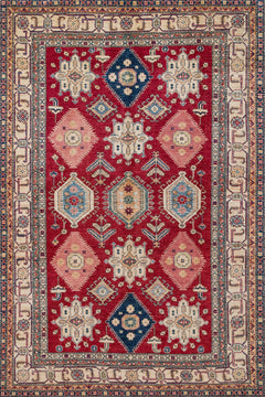 Kırmızı Madalyon Modern Etnik Desenli Halı  | Makinada Yıkanabilir | Hav Toz Vermez | Leke Tutmayan | Kaymaz Taban | Dijital Makine Baskı | Salon Yolluk Mutfak Halısı