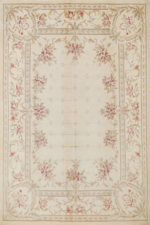 Krem Çiçekli Modern Etnik Desenli Halı  | Makinada Yıkanabilir | Hav Toz Vermez | Leke Tutmayan | Kaymaz Taban | Dijital Makine Baskı | Salon Yolluk Mutfak Halısı