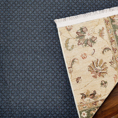 Yeşil Çiçekli Modern Etnik Desenli Halı  | Makinada Yıkanabilir | Hav Toz Vermez | Leke Tutmayan | Kaymaz Taban | Dijital Makine Baskı | Salon Yolluk Mutfak Halısı