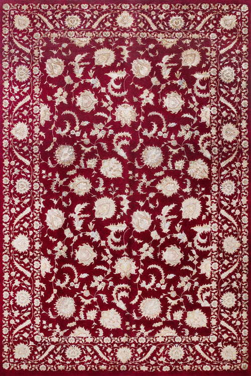 Bordo Çiçekli Modern Etnik Desenli Halı  | Makinada Yıkanabilir | Hav Toz Vermez | Leke Tutmayan | Kaymaz Taban | Dijital Makine Baskı | Salon Yolluk Mutfak Halısı